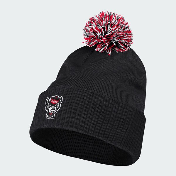 Black Sideline 2026 Knit Cuffed Beanie - Wolfhead